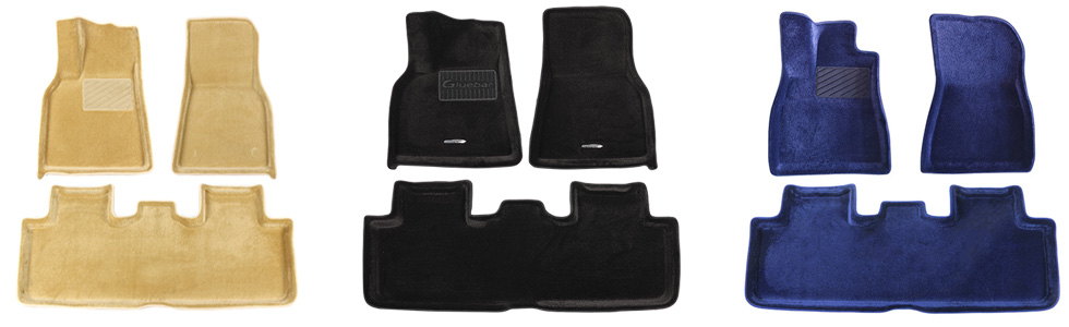 Different styles of car floor mats