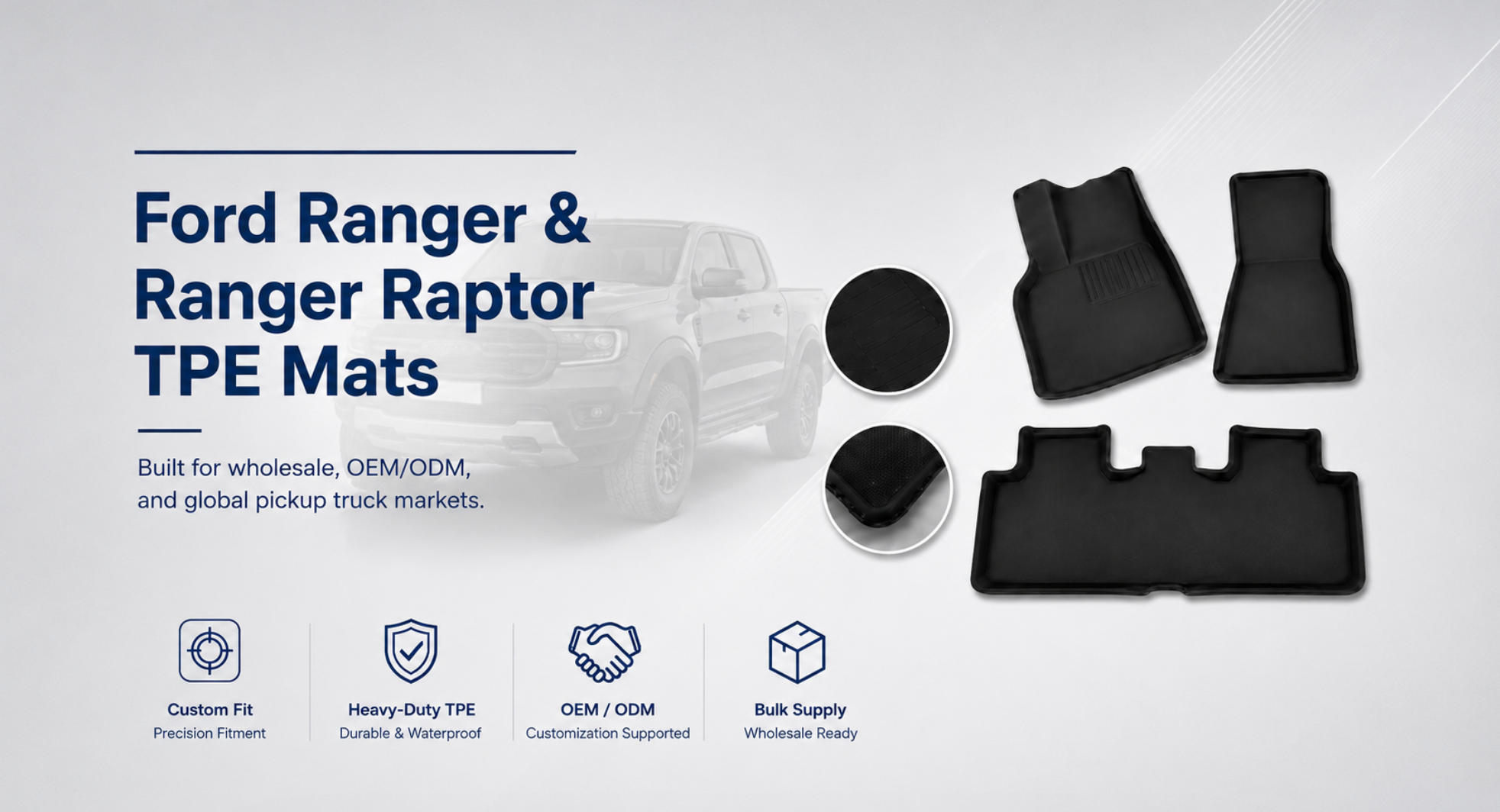 Ford Ranger and Ranger Raptor TPE Mats: Wholesale Guide for Pickup Truck Markets