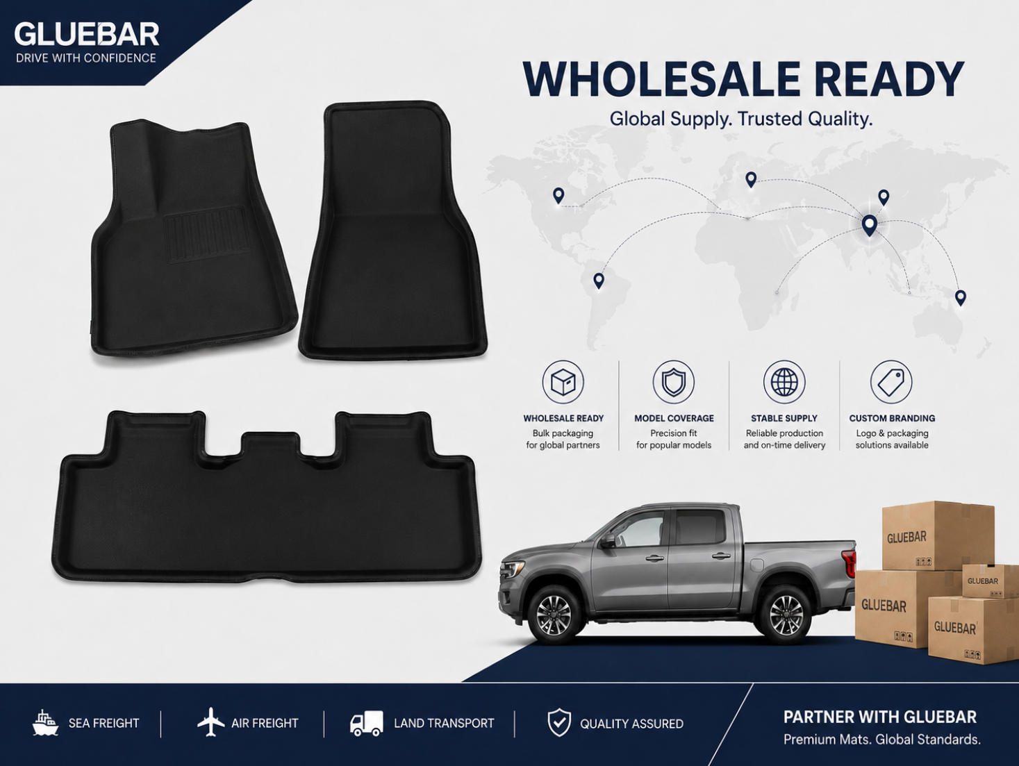 Precision fit 3D TPE car mats for Ford Ranger 2022-2027 Next-Gen models