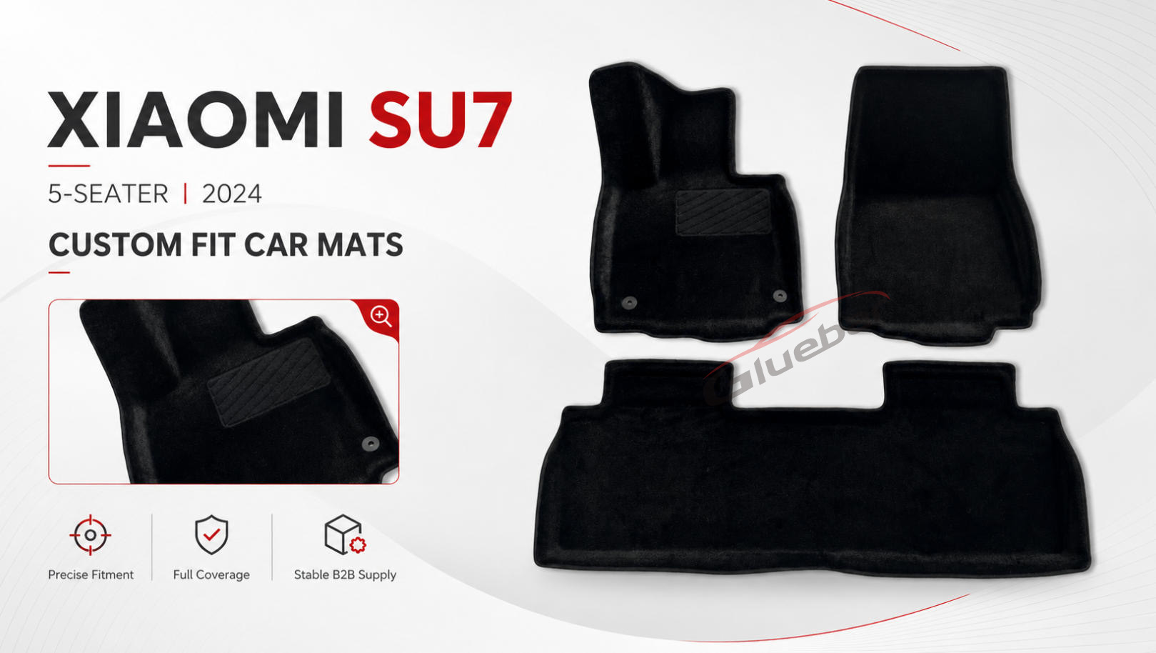 2024 Xiaomi SU7 5-Seater custom fit carpet floor mats for B2B buyers