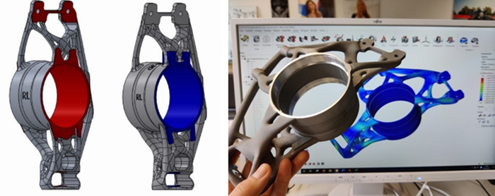 Metal 3D Printed Racing Car Wheel Carrier Metal 3D Printed Racing Car Wheel Carrier