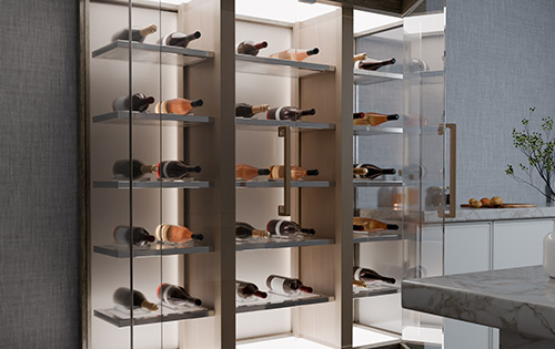 Glass Wine Display Cabinet Lighting