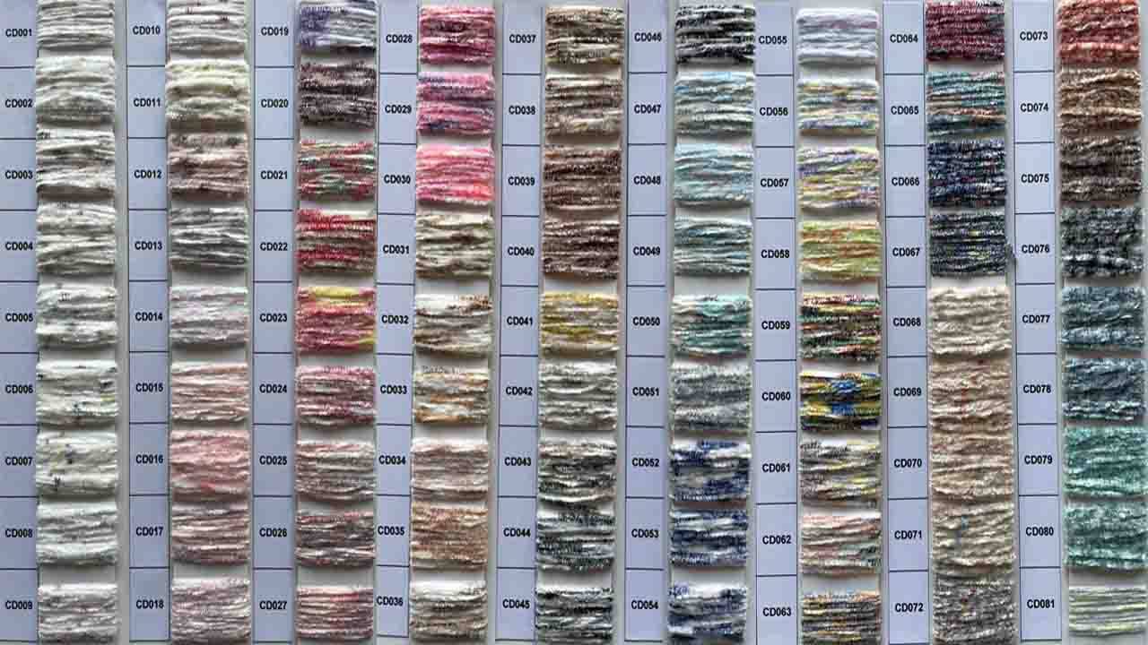 Multi color chenille yarn