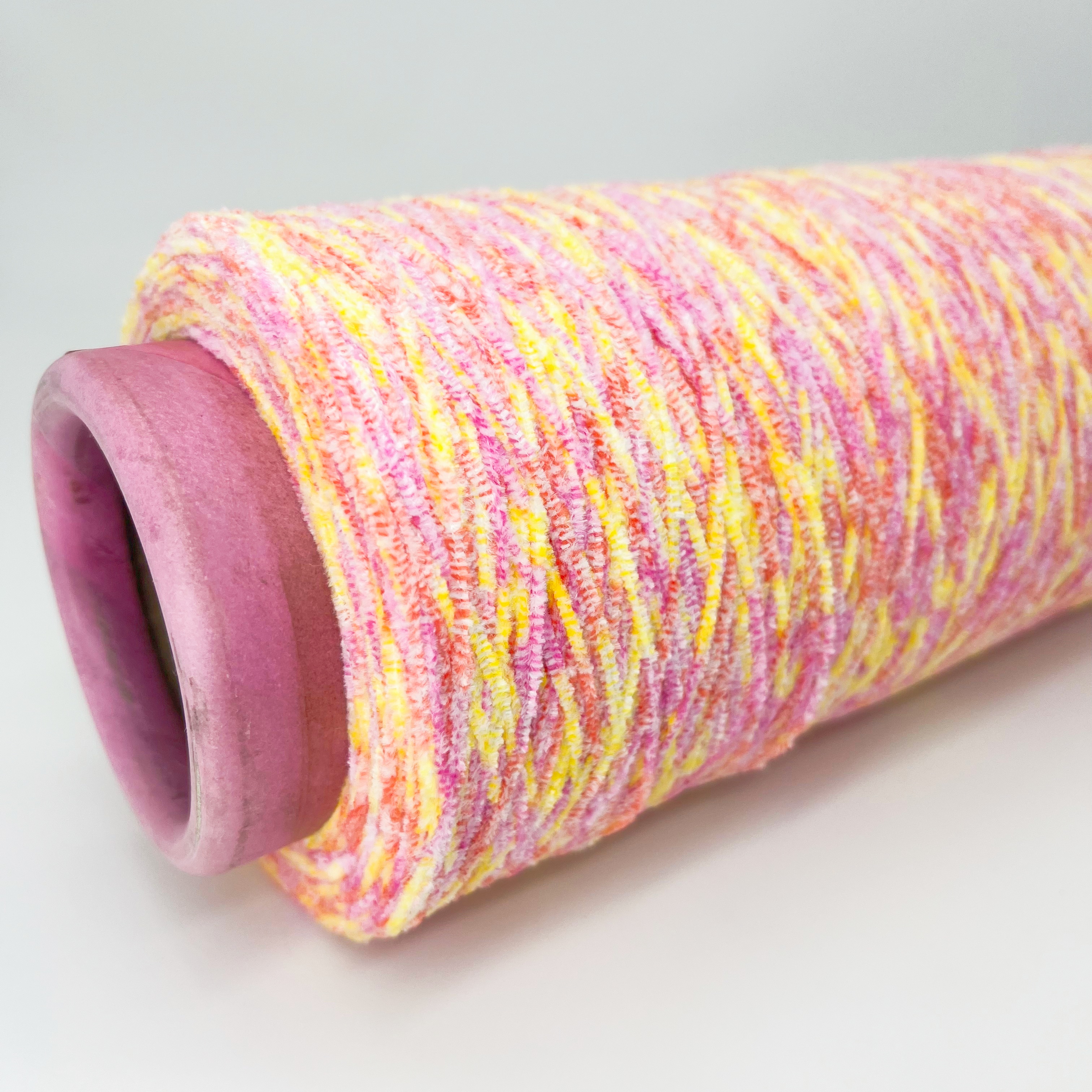 Multi color chenille yarn