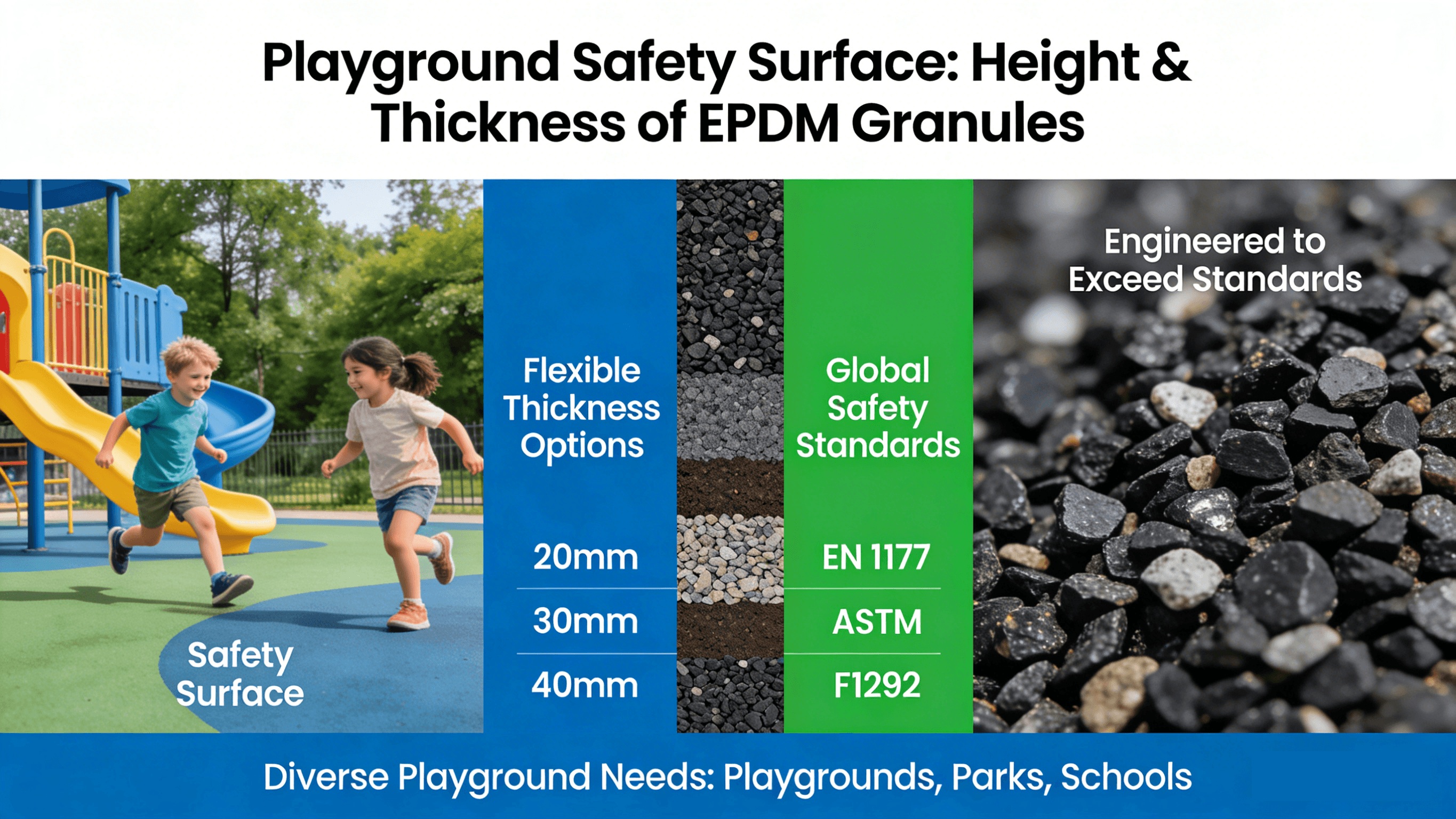 Safe, Customizable EPDM Rubber Granules: The Ultimate Playground Surfacing Solution
