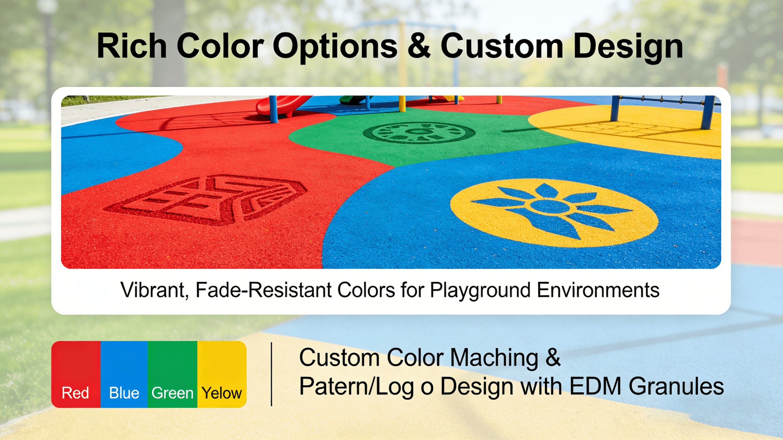 Rich Color Options & Custom Design playground safety surface