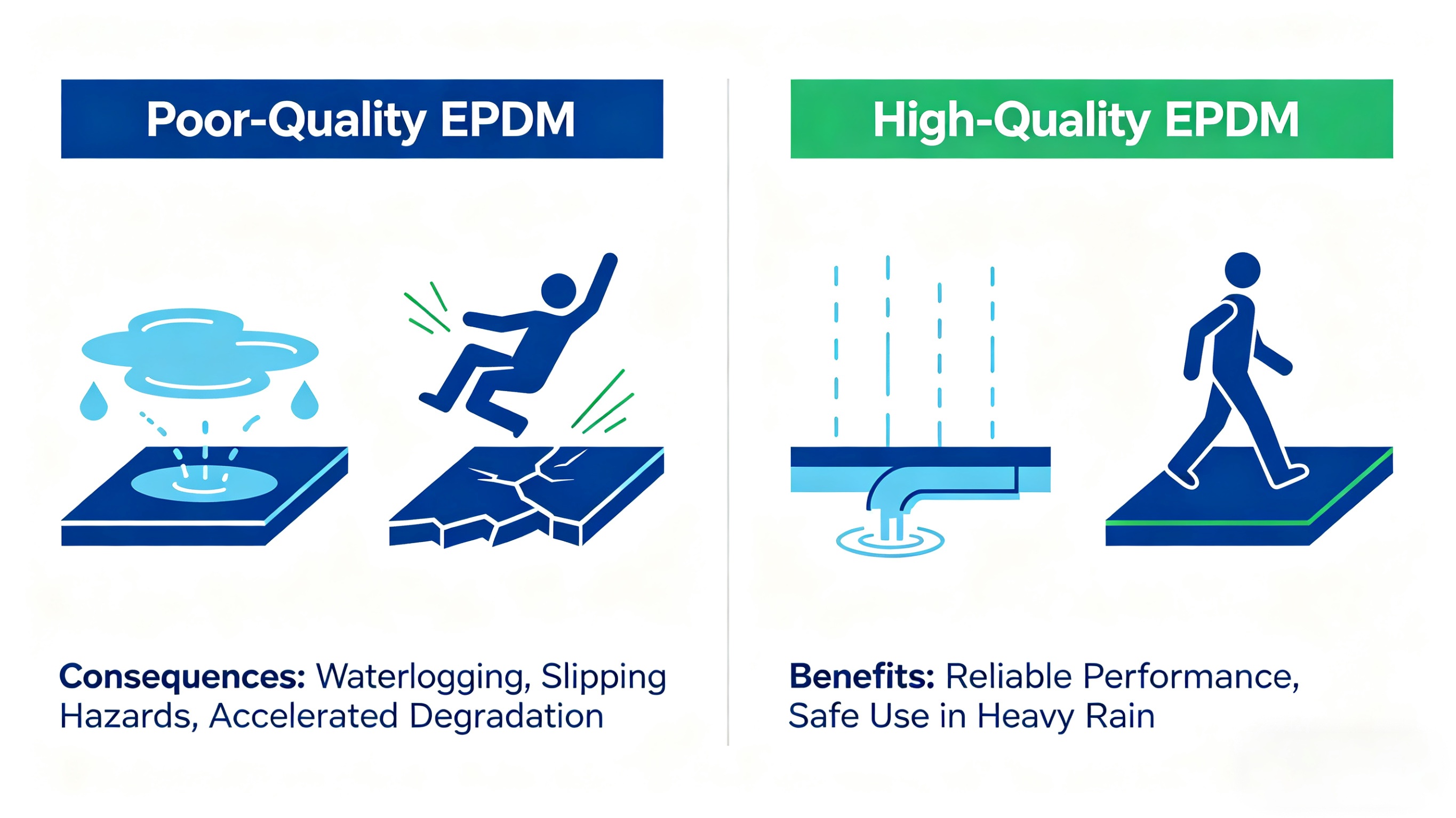 EPDM Pavement in Rain: Why Quality of EPDM Granules Makes All the Difference
