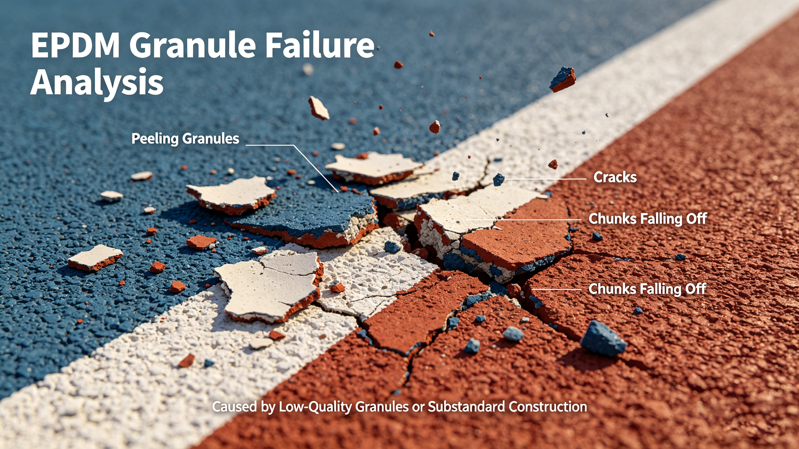 Why Does Low-Quality EPDM Granule Track Peel Off Over Time? Causes & Solutions