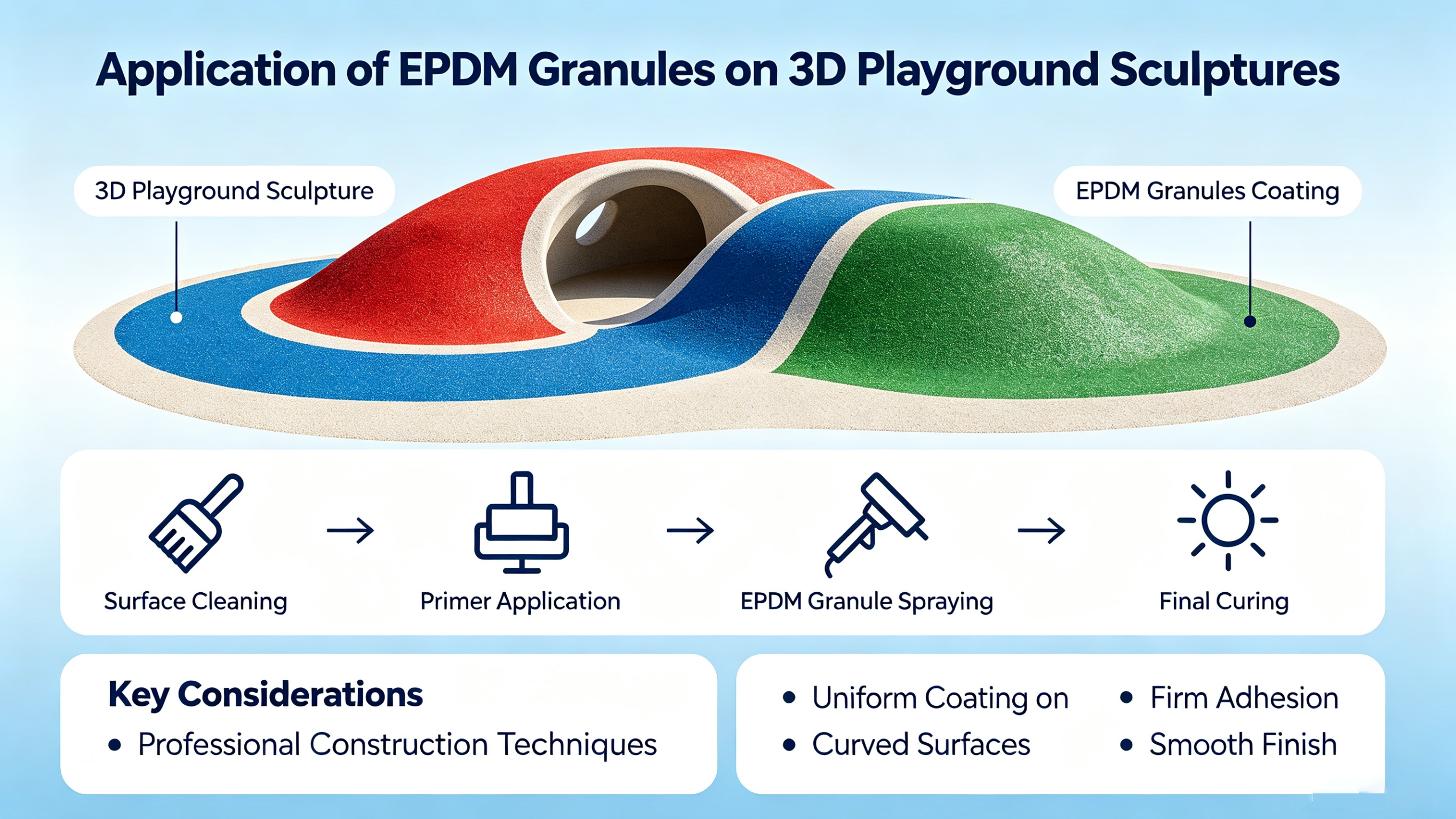 Can EPDM Granules Be Applied to 3D Playground Sculptures? How to Coat Curved Surfaces Evenly