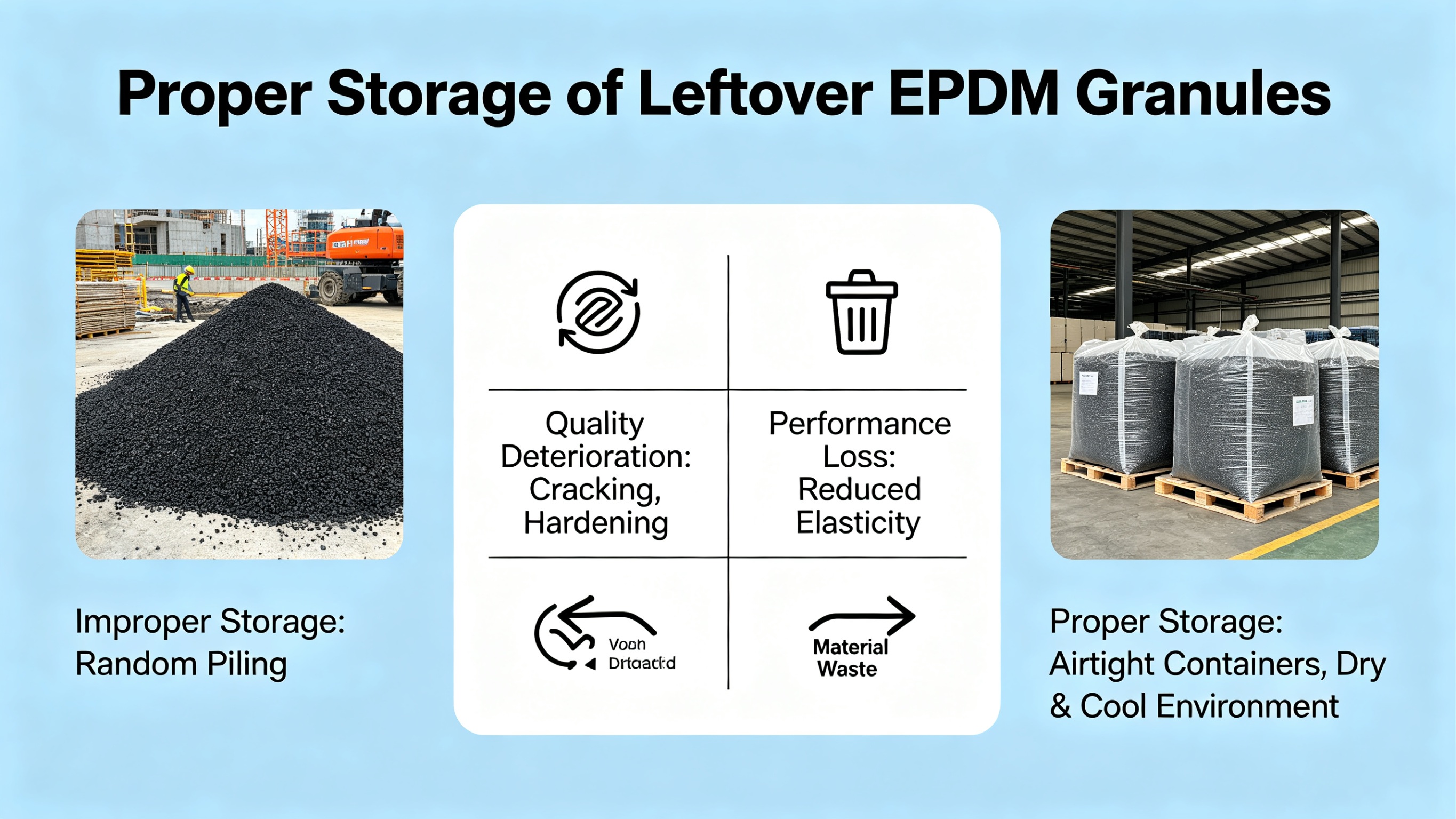 Proper Storage Conditions for Unused EPDM Granules