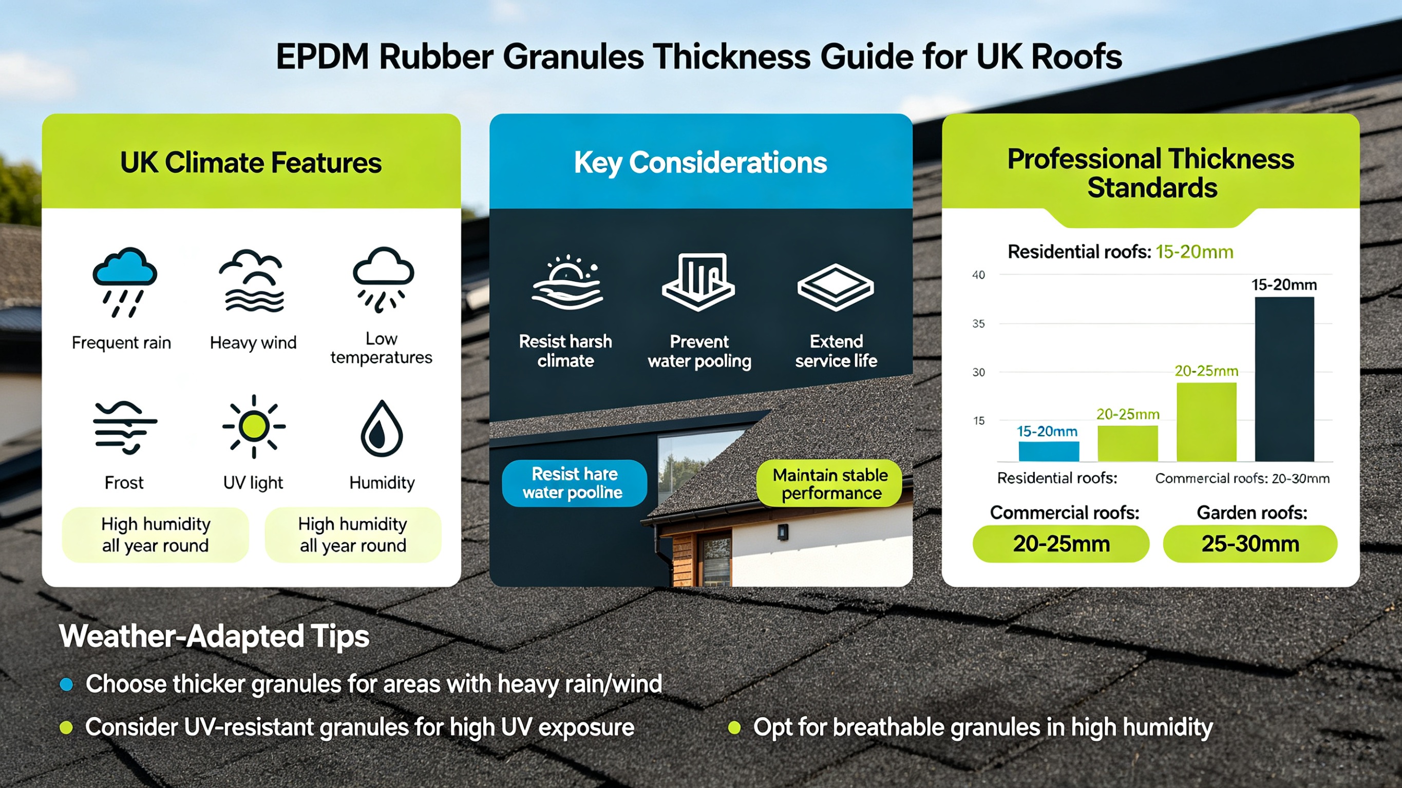What Thickness of EPDM Granules for UK Roof Installation?