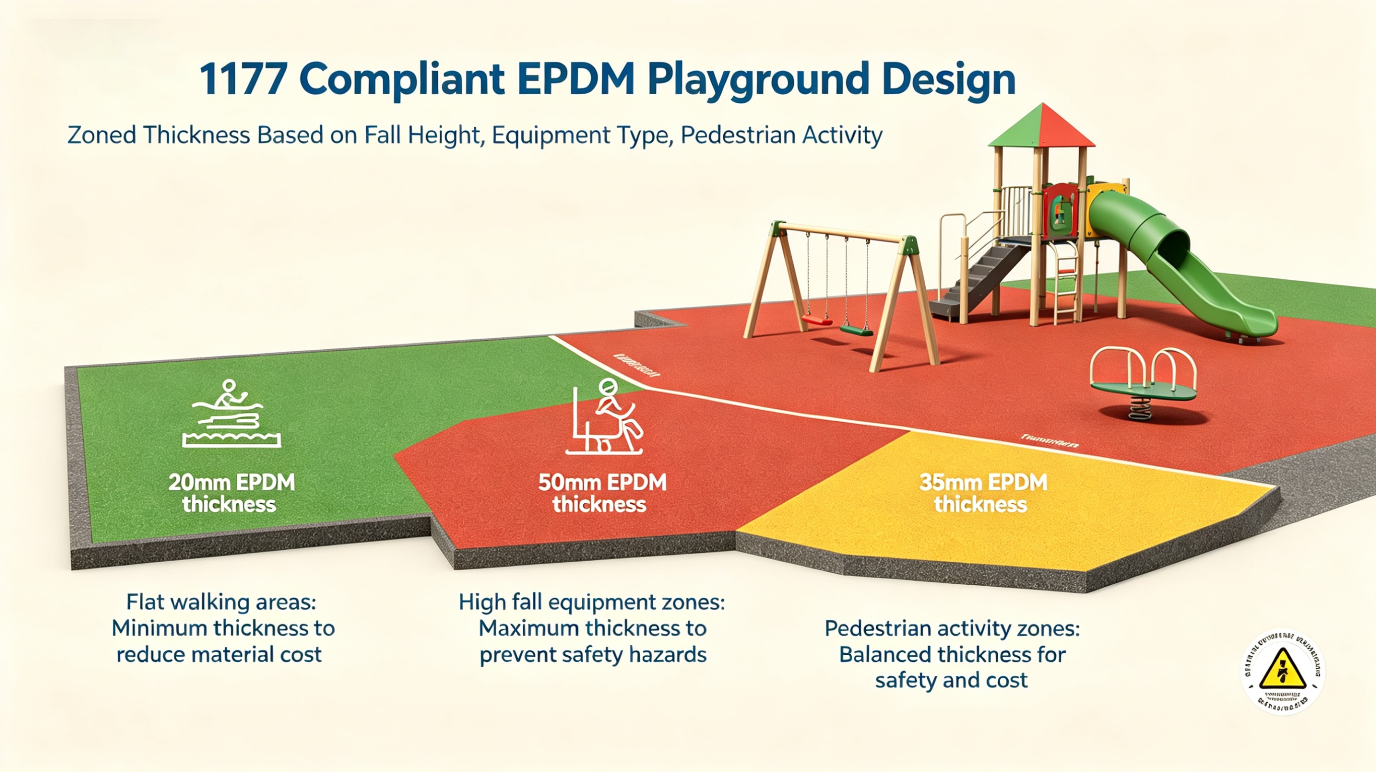 Different EPDM  Zones for Kids Playgrounds