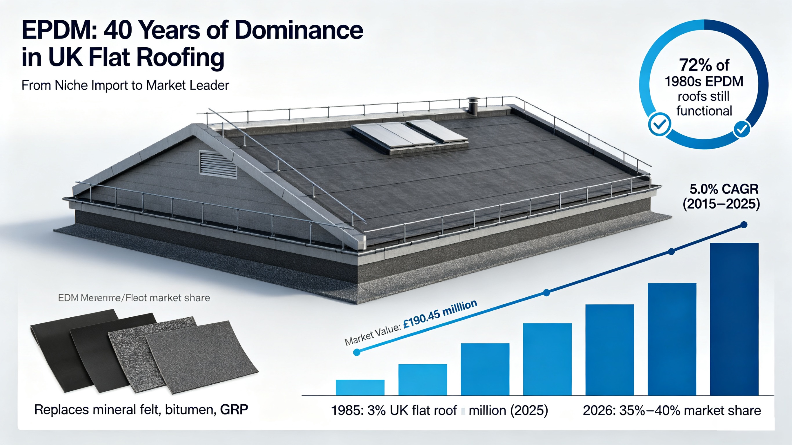 40 Years of Single-Ply EPDM Rubber Roof Membrane Development in UK