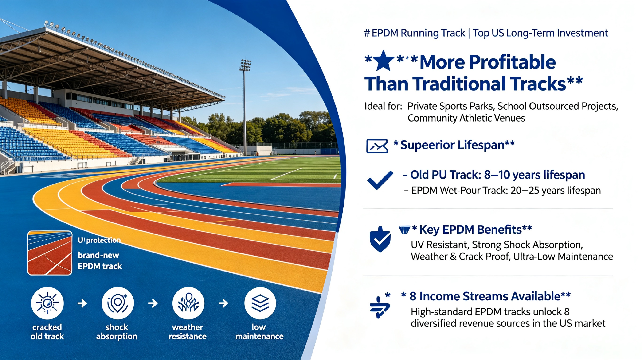 8 Revenue Streams for EPDM Sports Tracks in the USA 