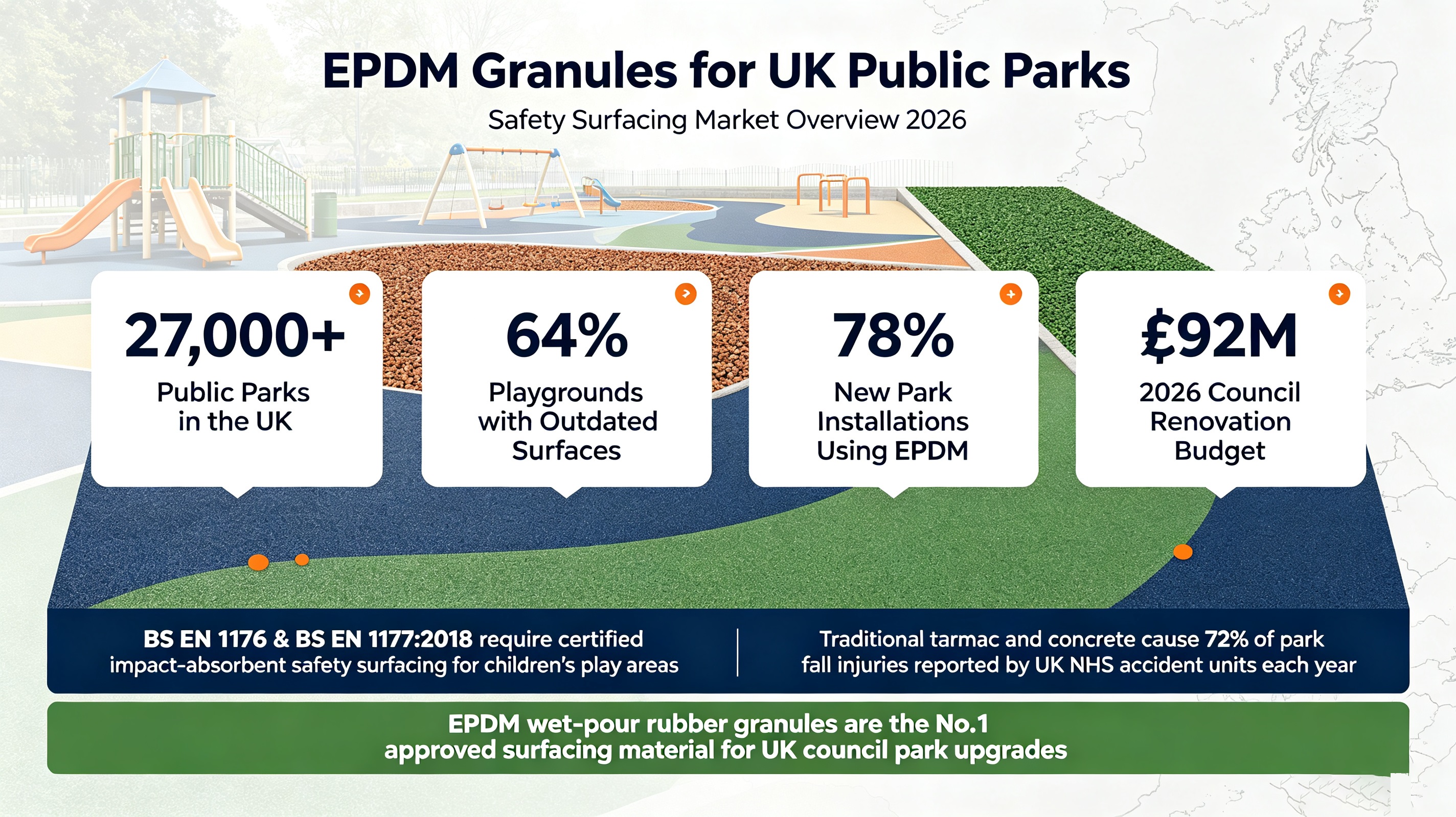 UK Parks Suitable for EPDM Granule Surfacing